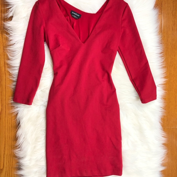 BEBE Sexy Open Back Cutout Fitted Dress, - Picture 6 of 8